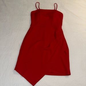 Red spaghetti strapped Francesca’s fitted dress (medium)